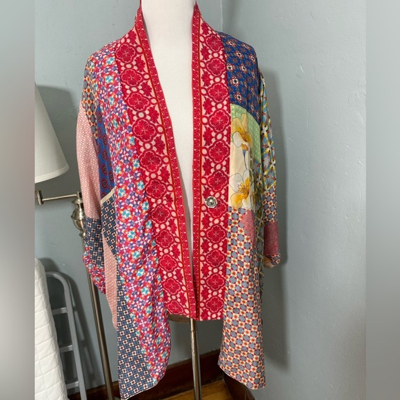 Johnny Was Reversible Onyx Kimono In Multi Print Rare Piece - Picture 7 of 14